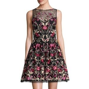 Shoshanna dress floral embroidered flare dress NWT 8